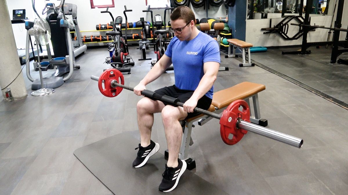 Seated Heel Raises With Barbell