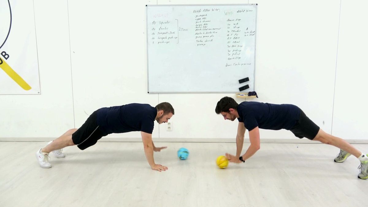 One-Handed Passes in Push-Up Position