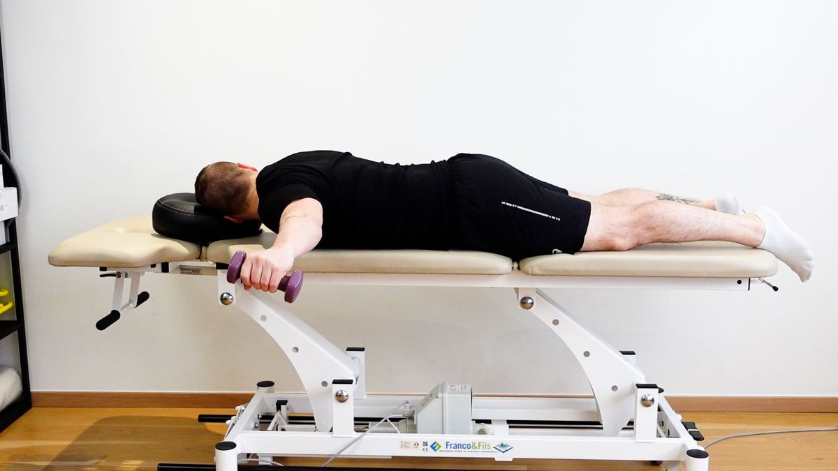 Shoulder Abductor Strengthening Prone With a Weight