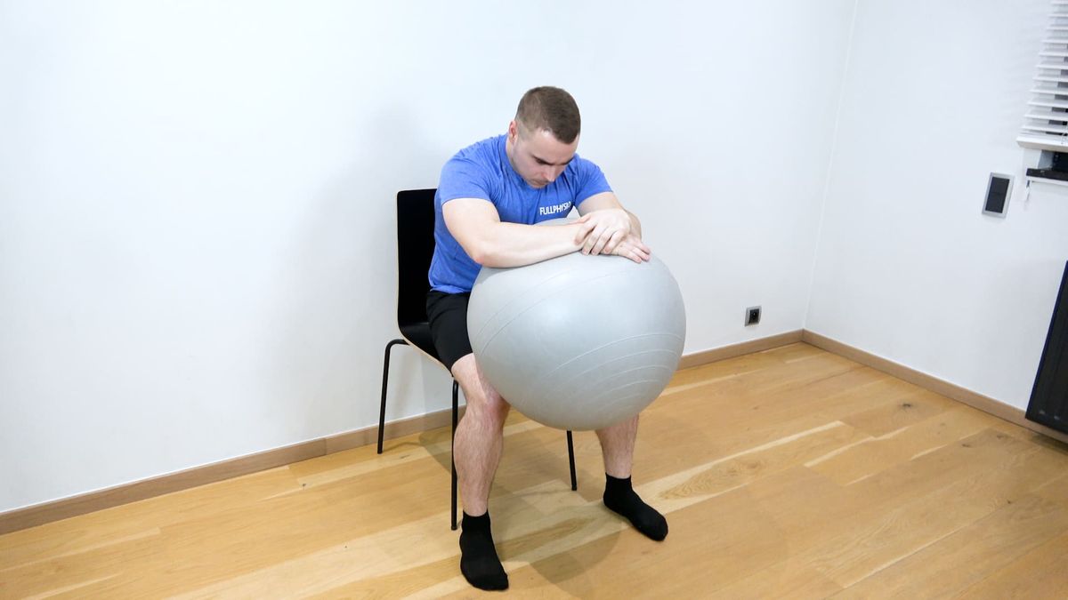 Seated Isometric Abdominal Strengthening With Swiss Ball