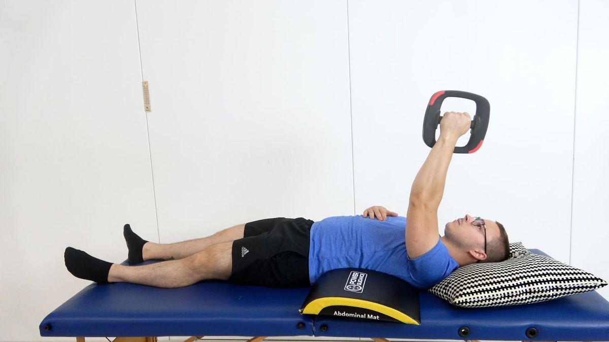Shoulder Flexion With Weight and Cushion