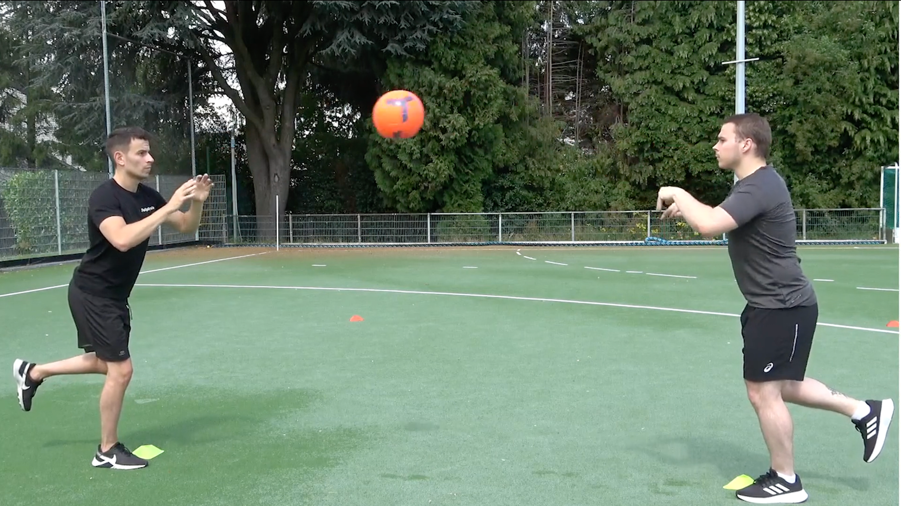 Single-Leg Stance: Throwing Ball With Parter