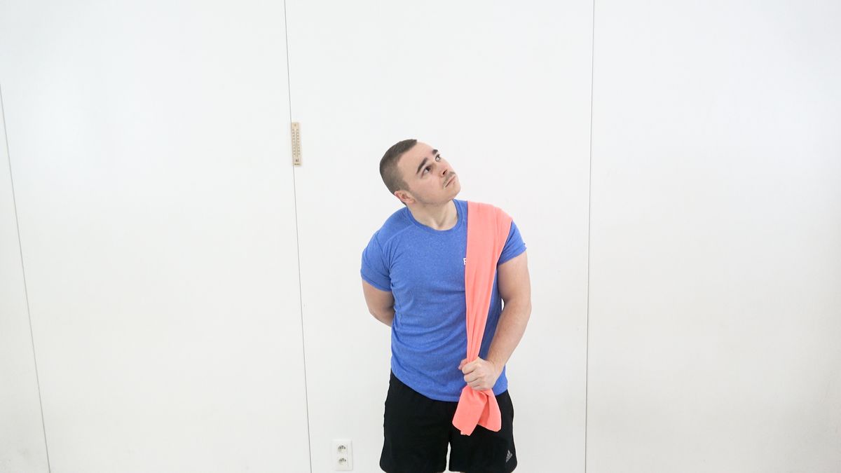 Neck Stretch With Towel
