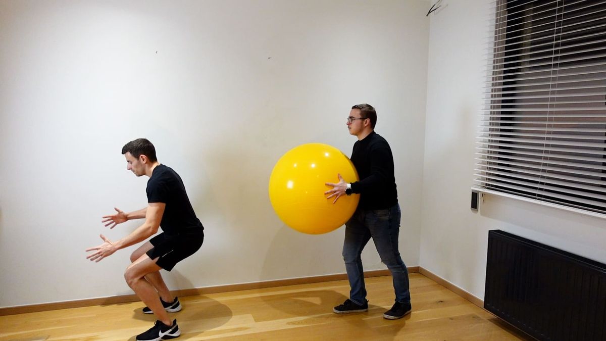 Jump With Swiss Ball & External Destabilization