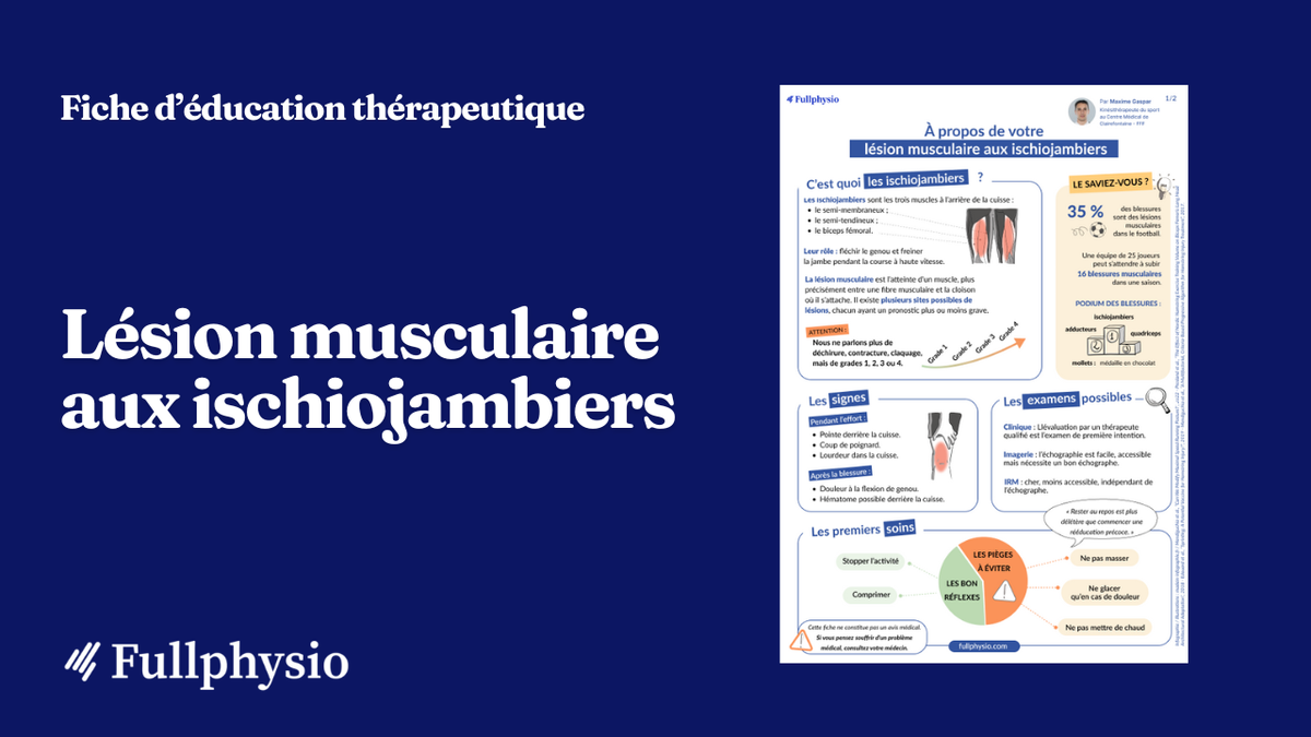 Éducation thérapeutique – Lésion musculaire aux ischiojambiers