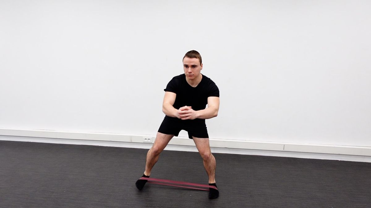 Side Steps With Resistance Band Around Your Feet