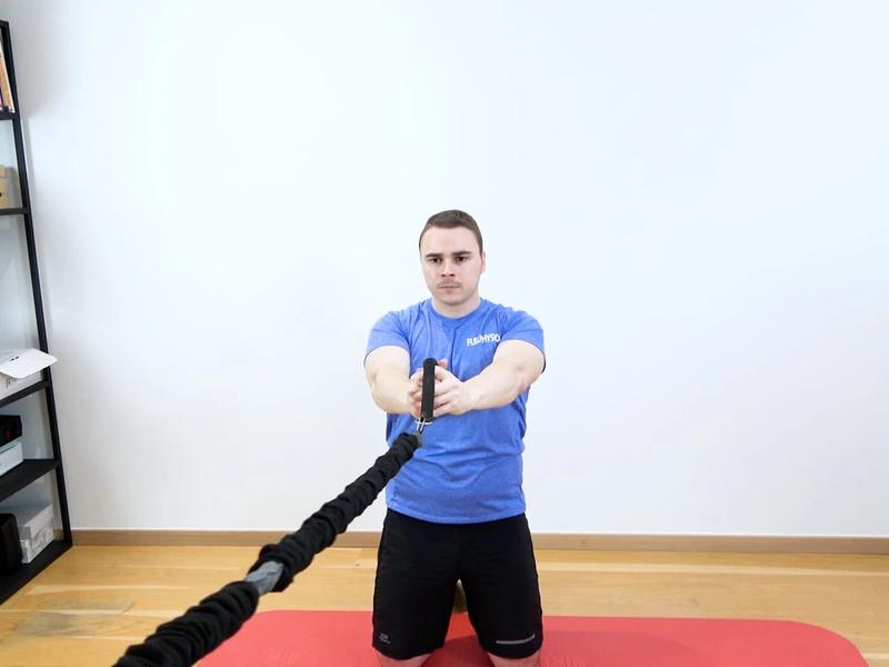Abdominal Plank With Resisted Shoulder Flexion, view 1