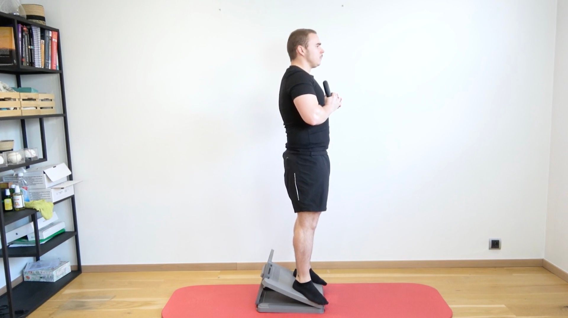 Renforcement quadriceps sur plan incliné, vue 1