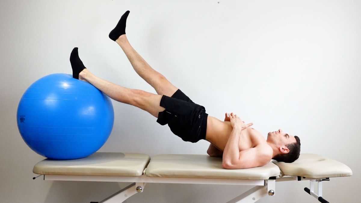 Transverse Abdominis Strengthening in Alternating Single-Leg Bridge on Swiss Ball