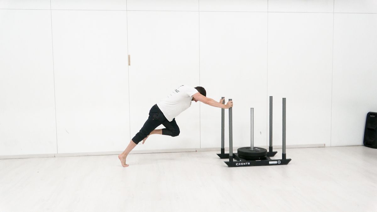 Travail de propulsion lente avec charriot