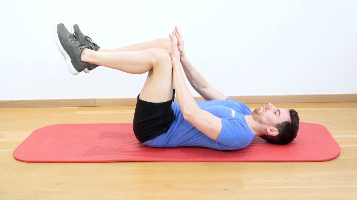 Flexion des hanches isométrique bilatérale en couché dorsal (90/90)