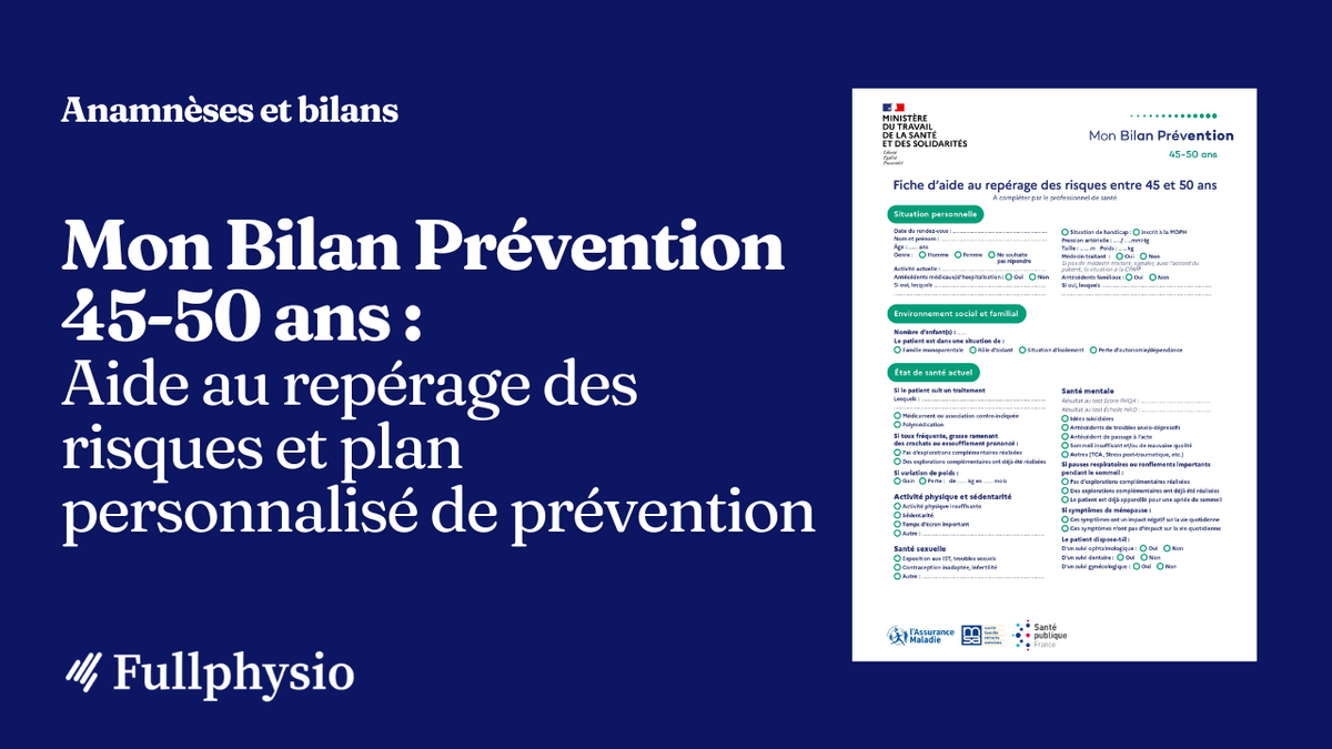 Mon Bilan Prévention 45-50 ans : Aide au repérage des risques et plan personnalisé de prévention
