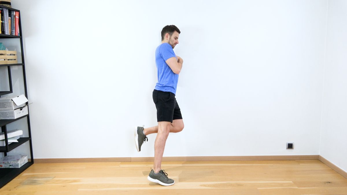 Rising on Opposite Toe With Inclined Body