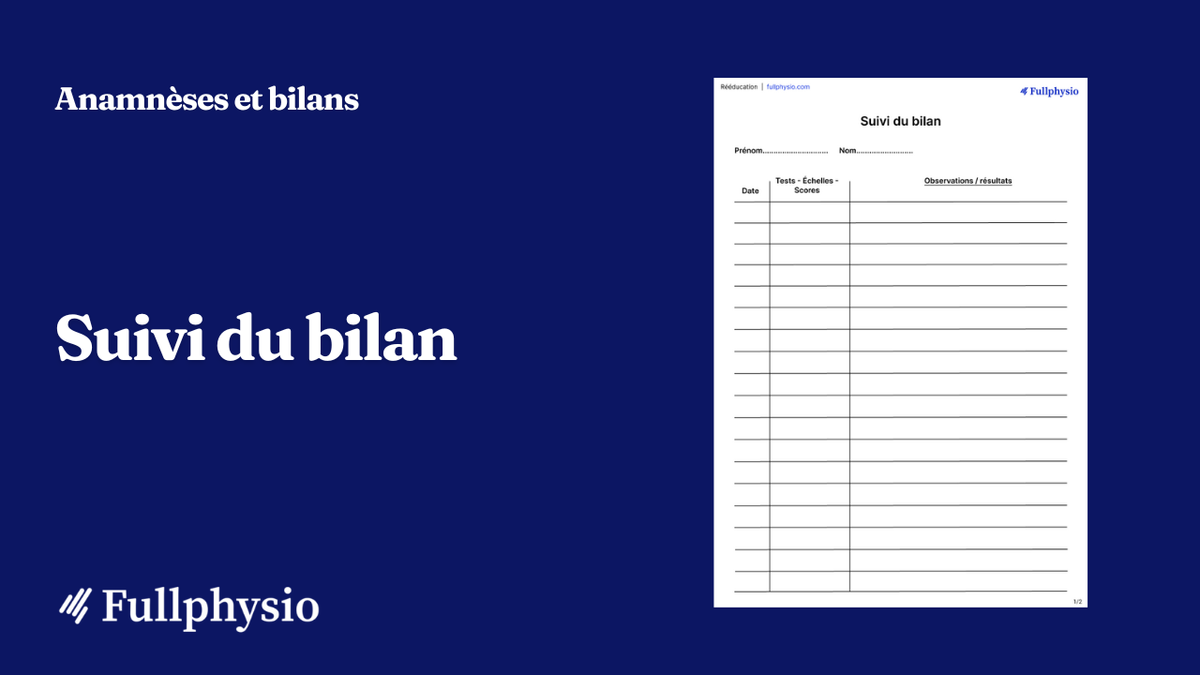 Fiche de suivi du bilan
