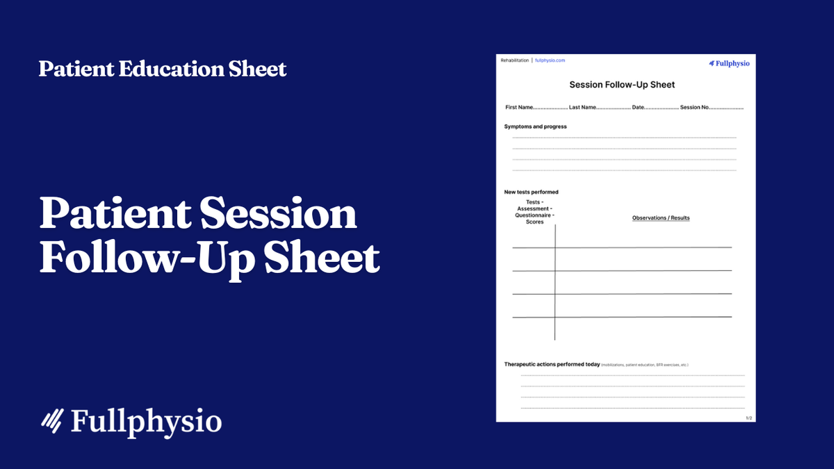 Patient Session Follow-Up Sheet