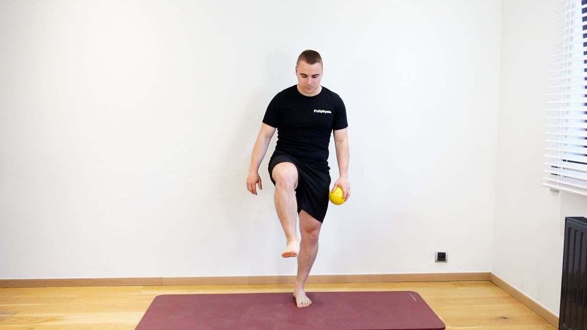 Single-Leg Balance With Ball Passes Around Body