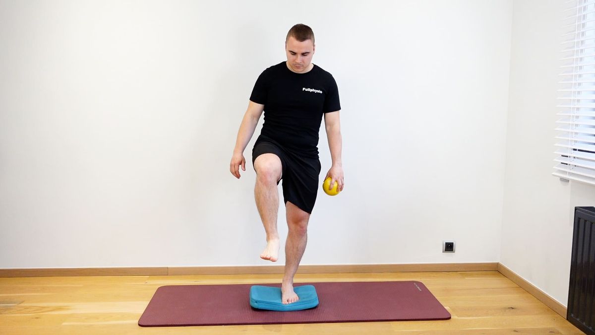 Balance on Unstable Surface With Ball Movement