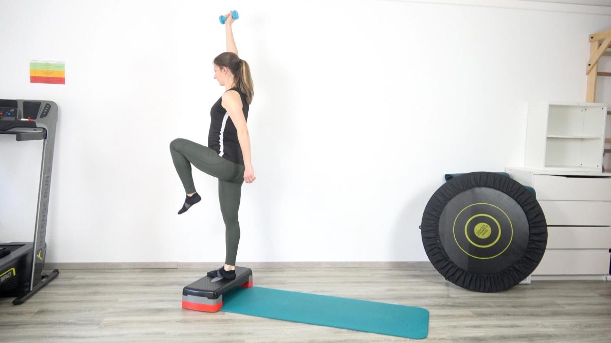 Lunge on Step With Weight