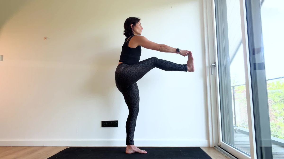 Hand-to-Big-Toe Pose With Relaxed Knee