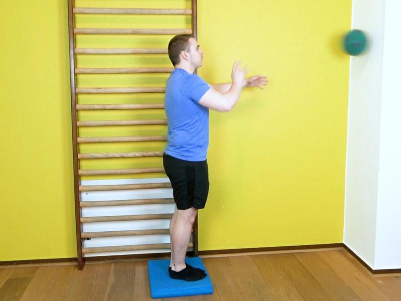 Balance With Feet Together & Ball Throwing, view 2