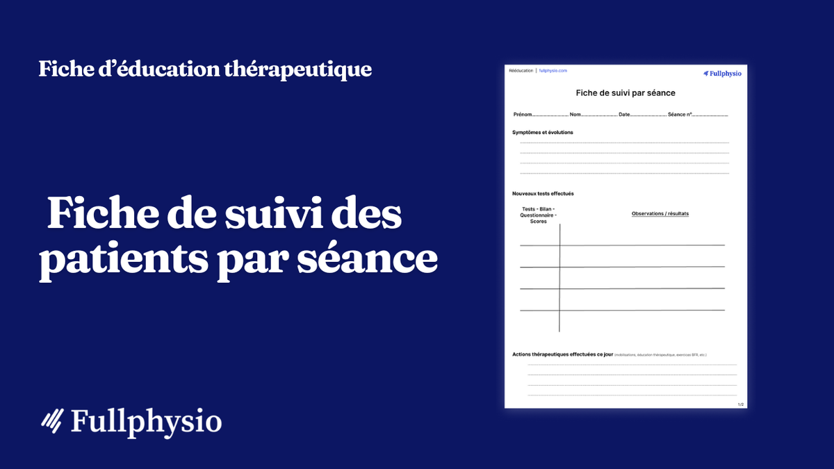 Fiche de suivi des patients par séance