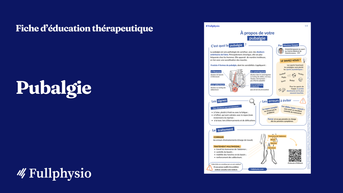 Éducation thérapeutique – Pubalgie