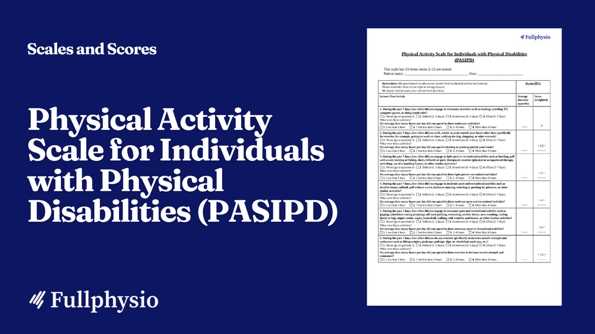Physical Activity Scale for Individuals with Physical Disabilities (PASIPD)