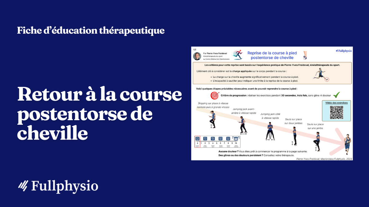 Retour à la course à pied postentorse de cheville