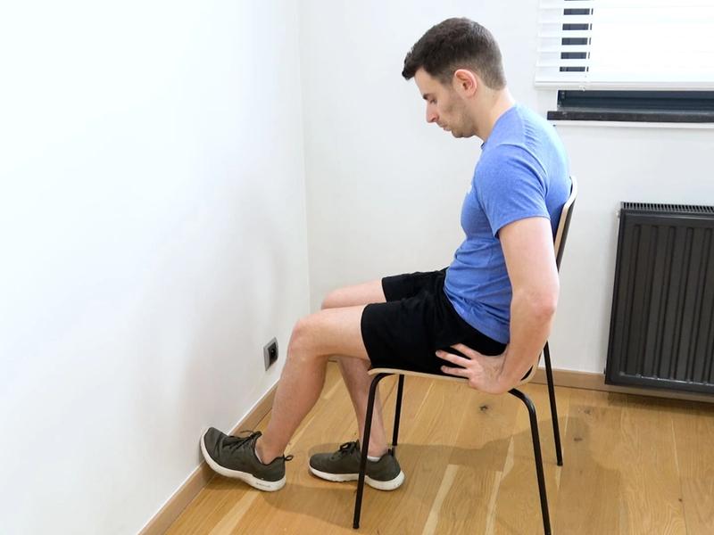 Isometric Quadriceps Contraction Against Wall, view 1