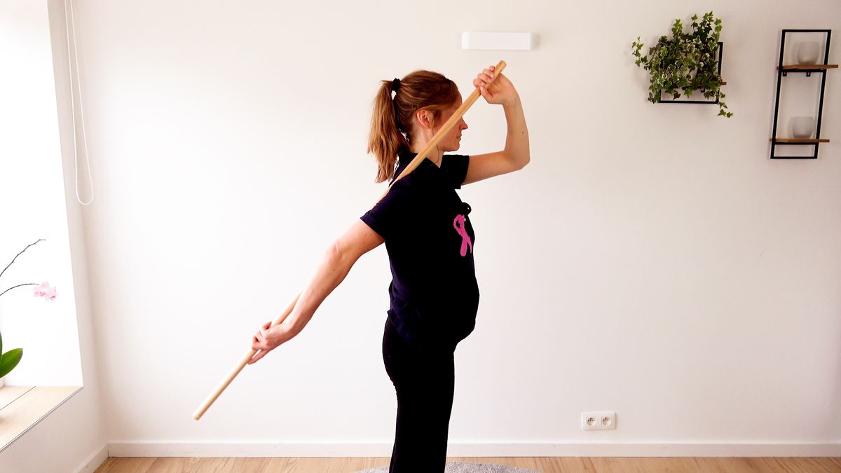 Extension d'épaule passive avec bâton