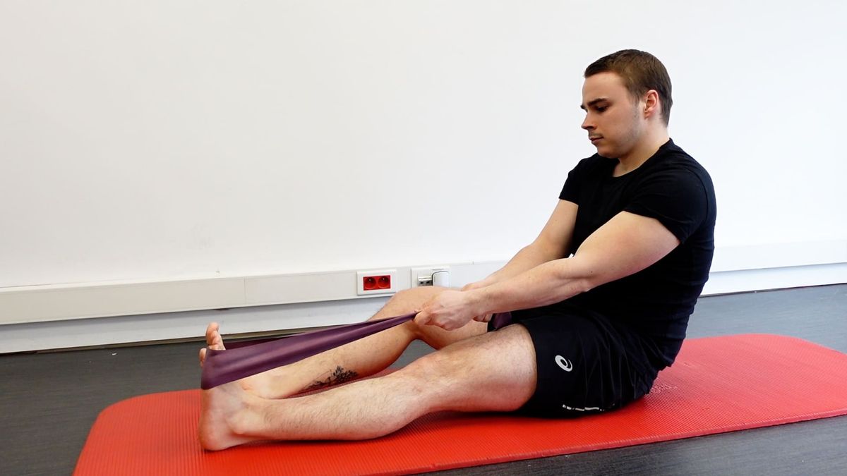 Étirement triceps sural en assis