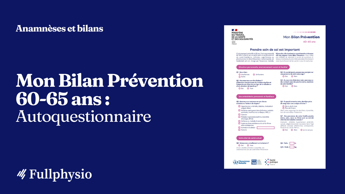 Mon Bilan Prévention 60-65 ans : Autoquestionnaire