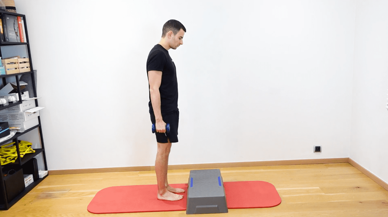 Step Up With Dumbbells, view 1
