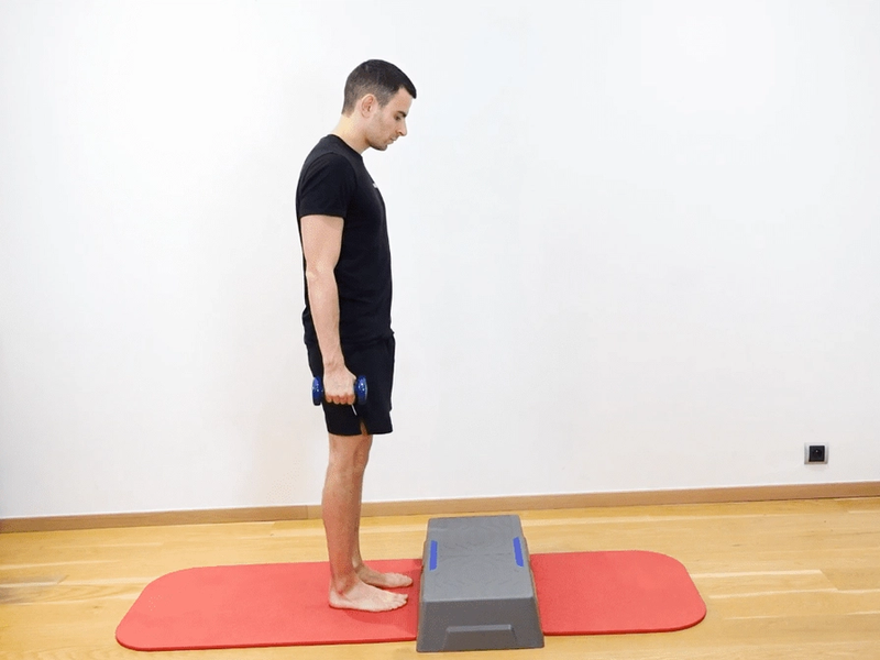 Step Up With Dumbbells, view 1