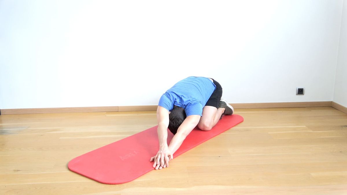 Child's Pose While Leaning