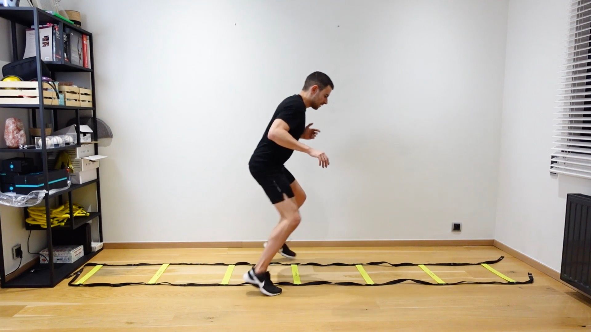 Internal / External Support Exercise With Ladder, view 2