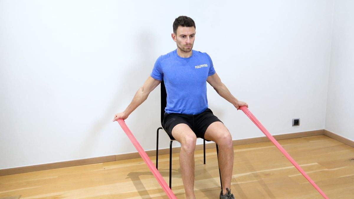 Seated Scapular Muscle Strengthening With Elastic Band