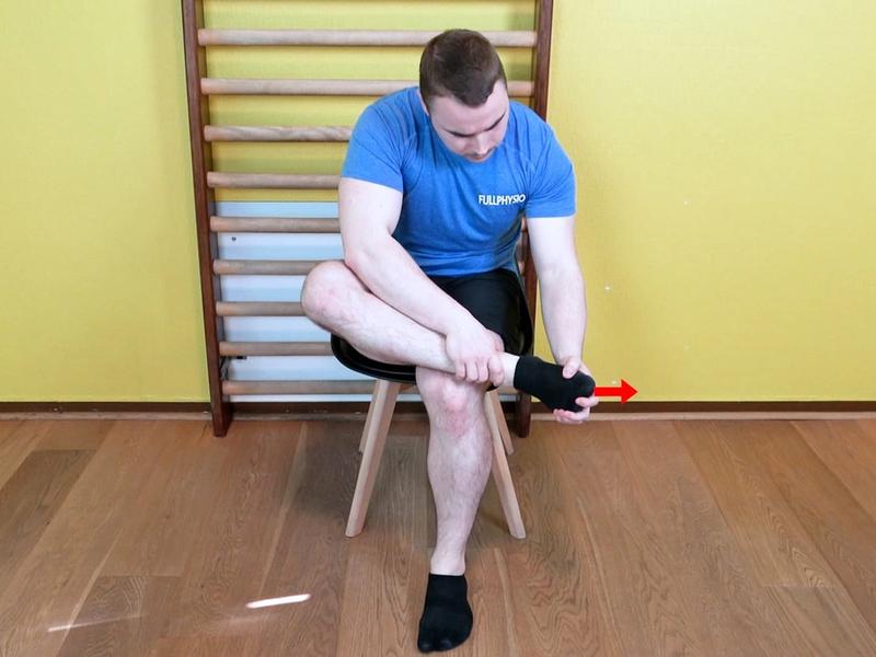 Renforcement flexion plantaire isométrique assis, vue 2