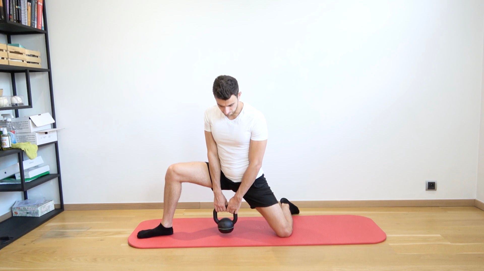 Mobilisation adduction de hanche avec kettlebell