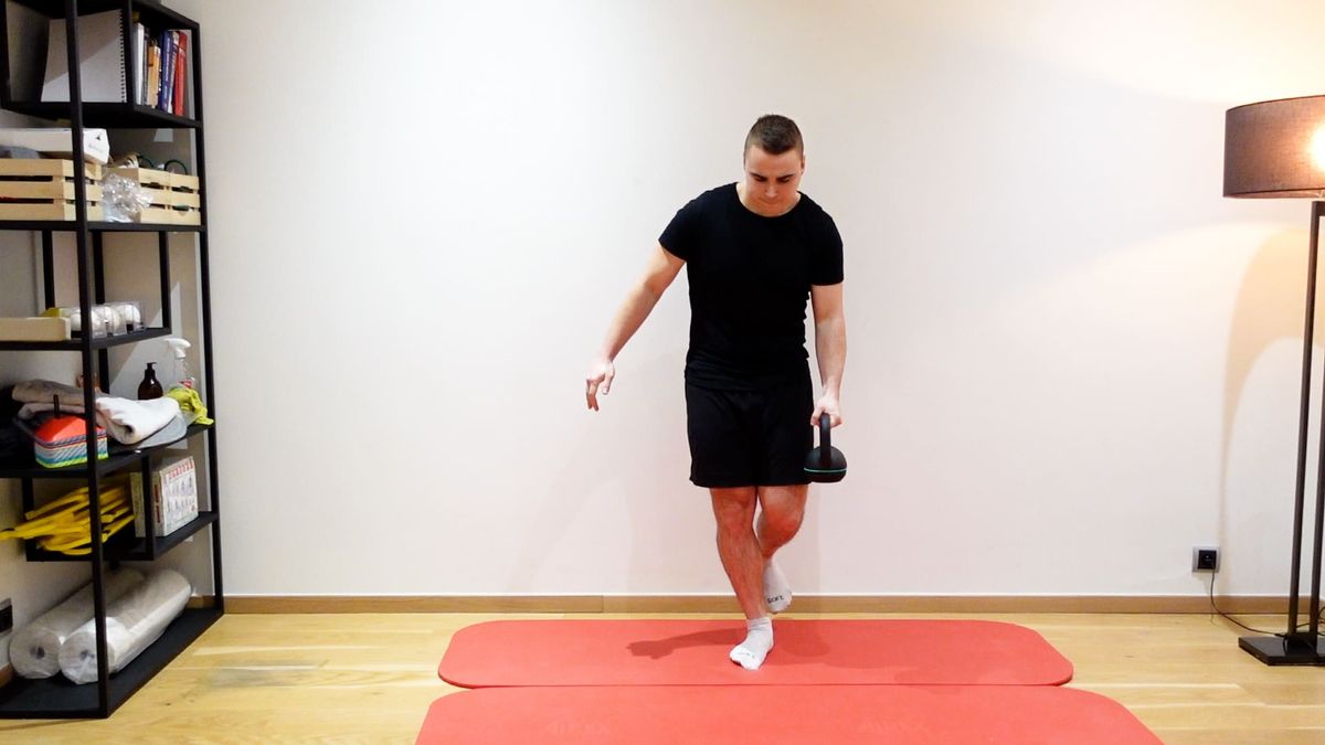 Single-Leg Balance With Kettlebell Transfer