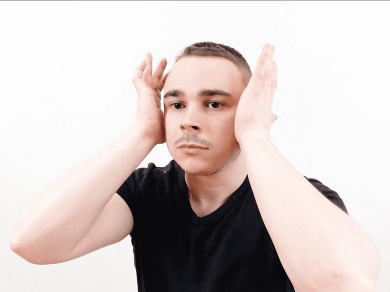 Masseter Muscle Stretching With Mouth Opening, view 1