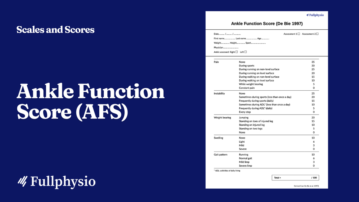 Ankle Function Score (de Bie, 1997)