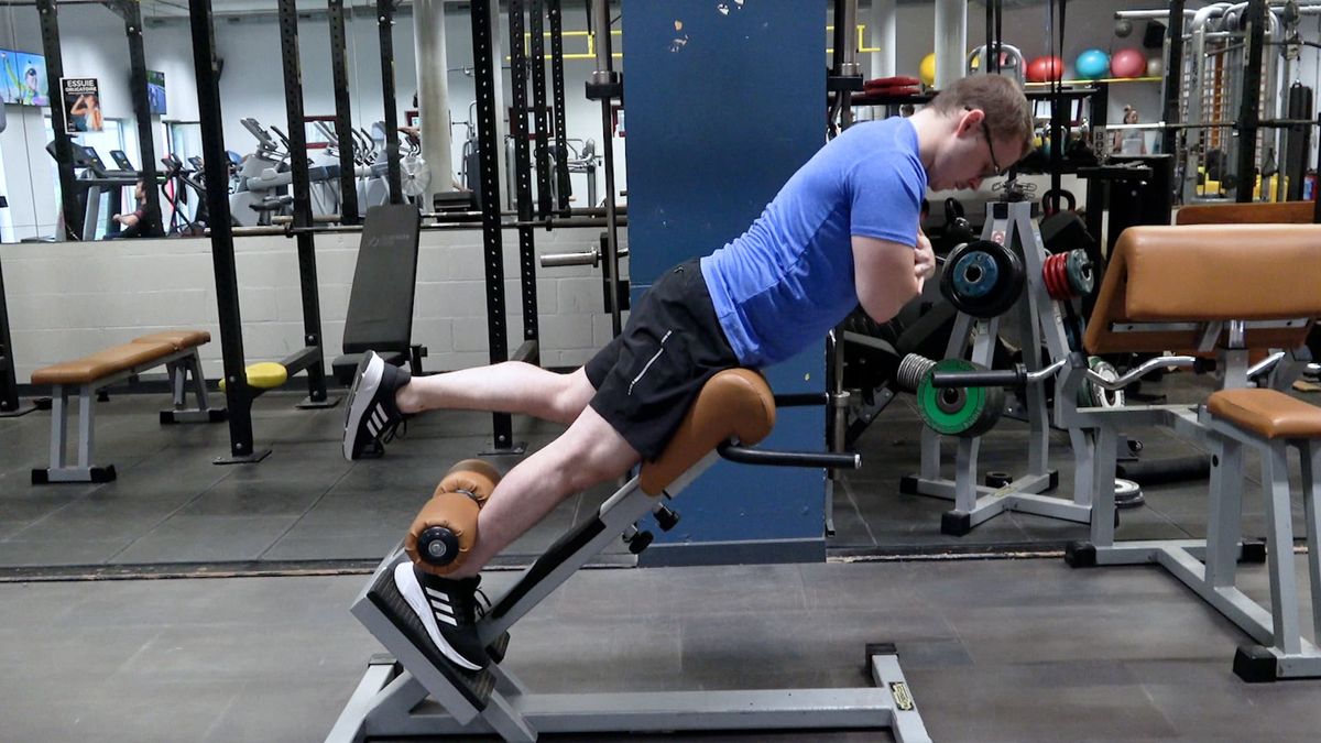 Single-Leg Lower Back Extension on Bench