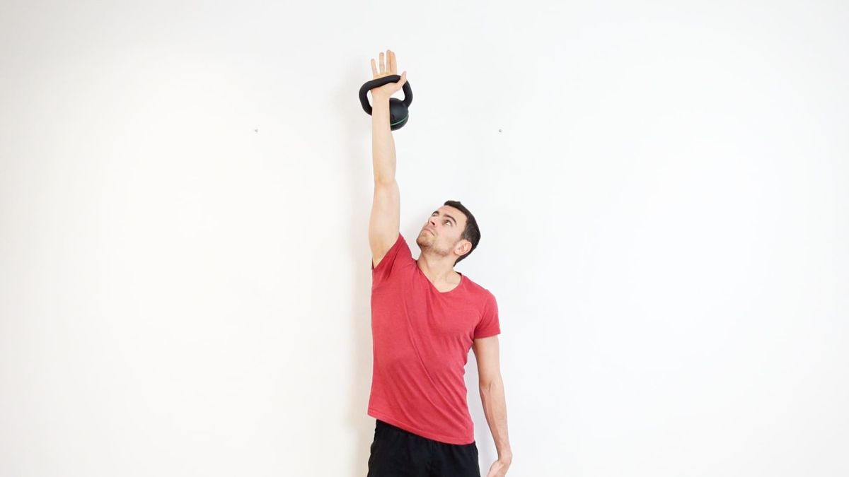 Shoulder Stabilization at Zenith Holding a Kettlebell