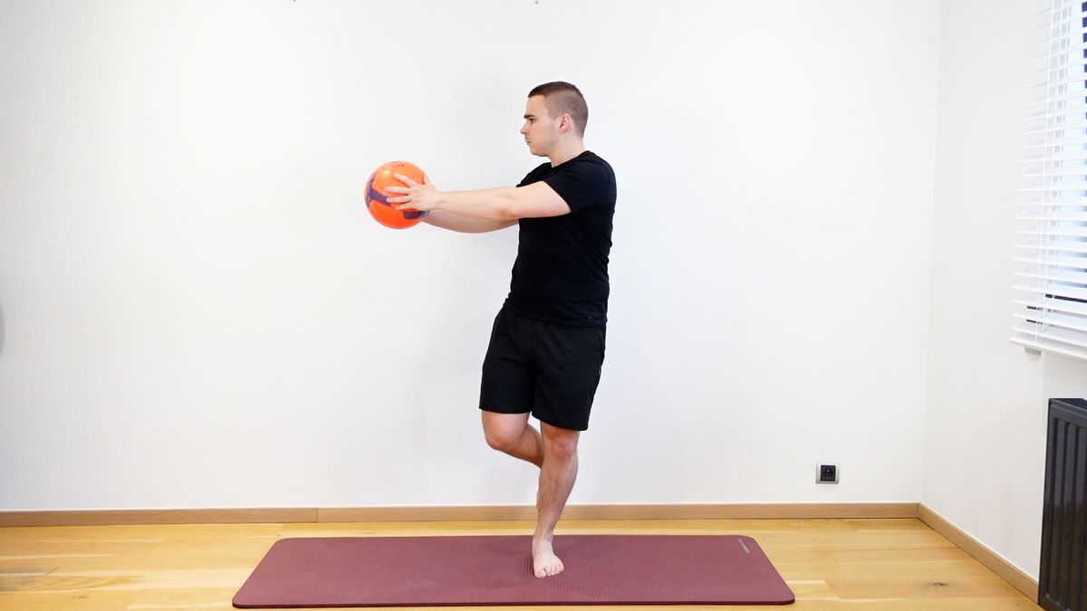 Single-Leg Balance With Destabilization (Trunk Rotation)