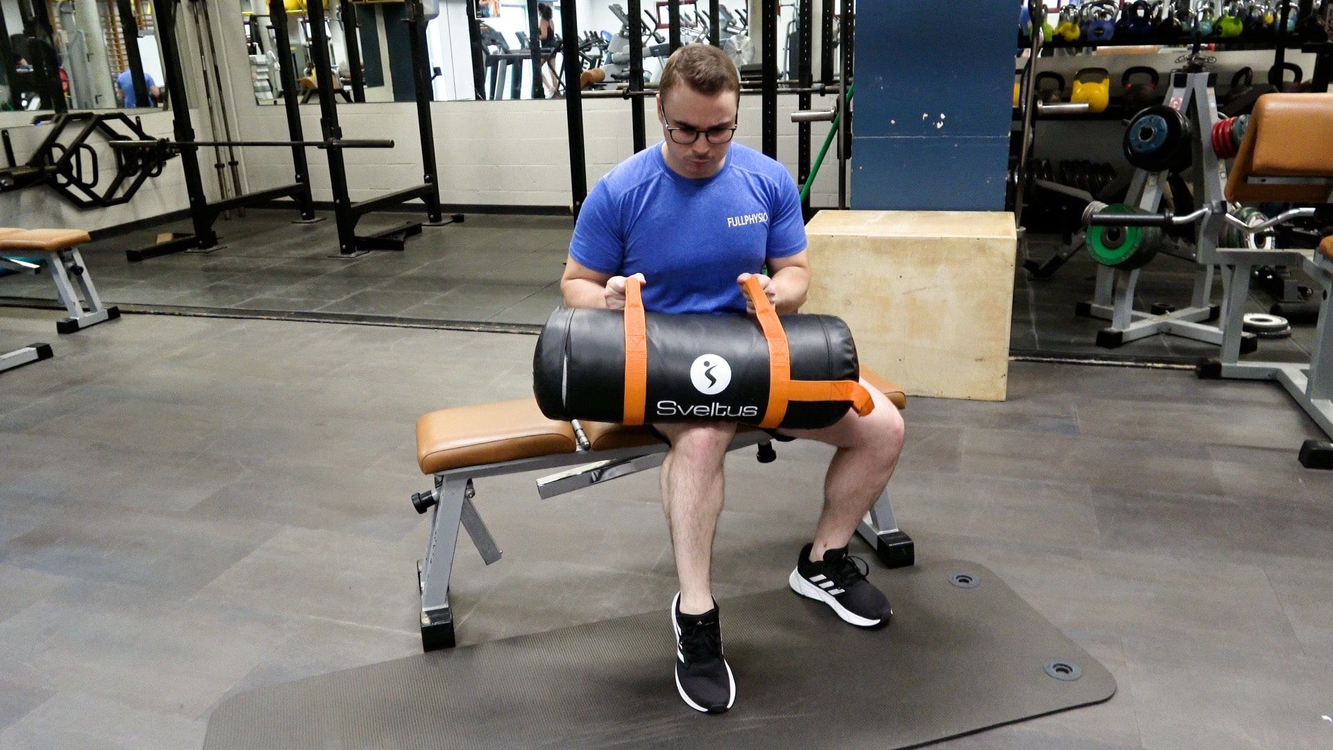 Seated Calf Strengthening With Weight, view 2