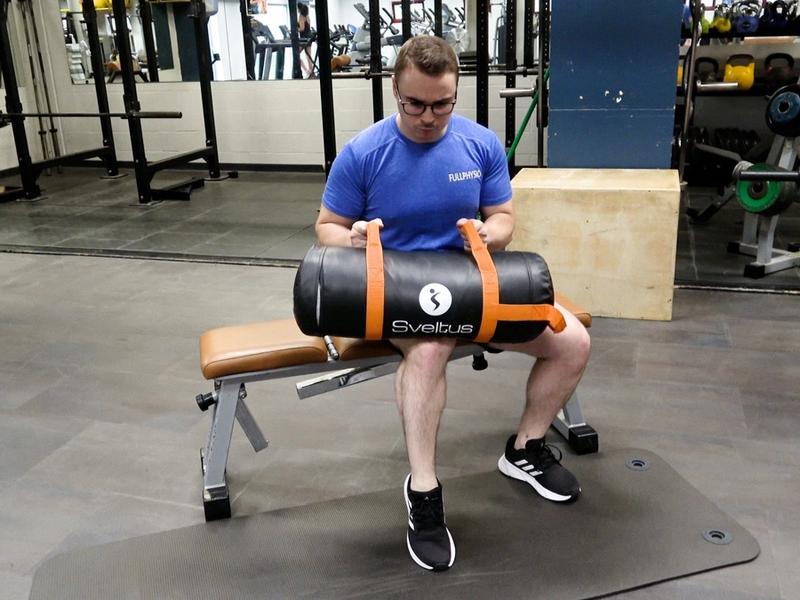 Seated Calf Strengthening With Weight, view 2