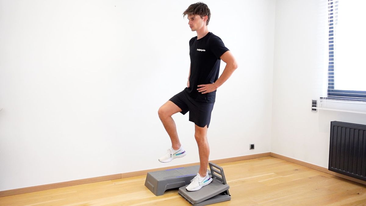 Eccentric Single-Leg Decline Squat From Step