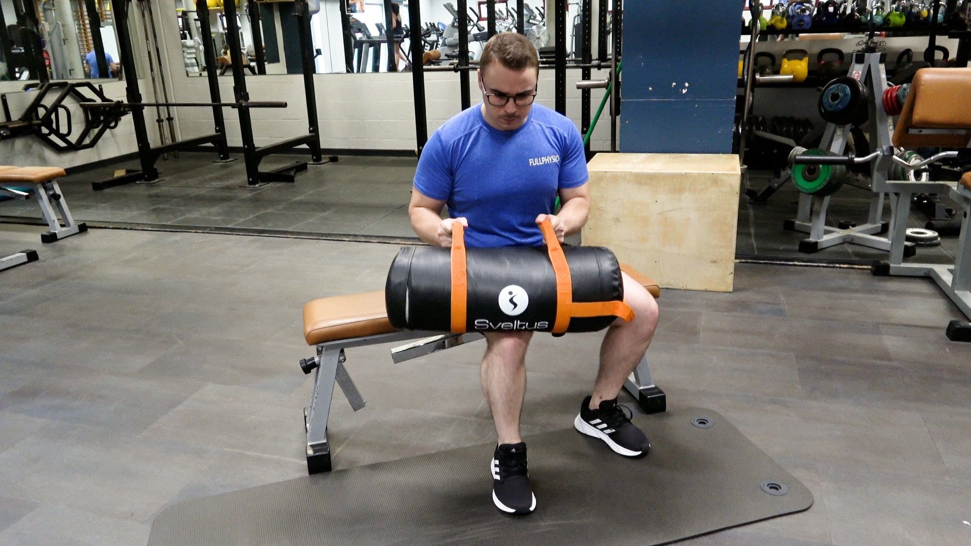 Seated Calf Strengthening With Weight, view 1