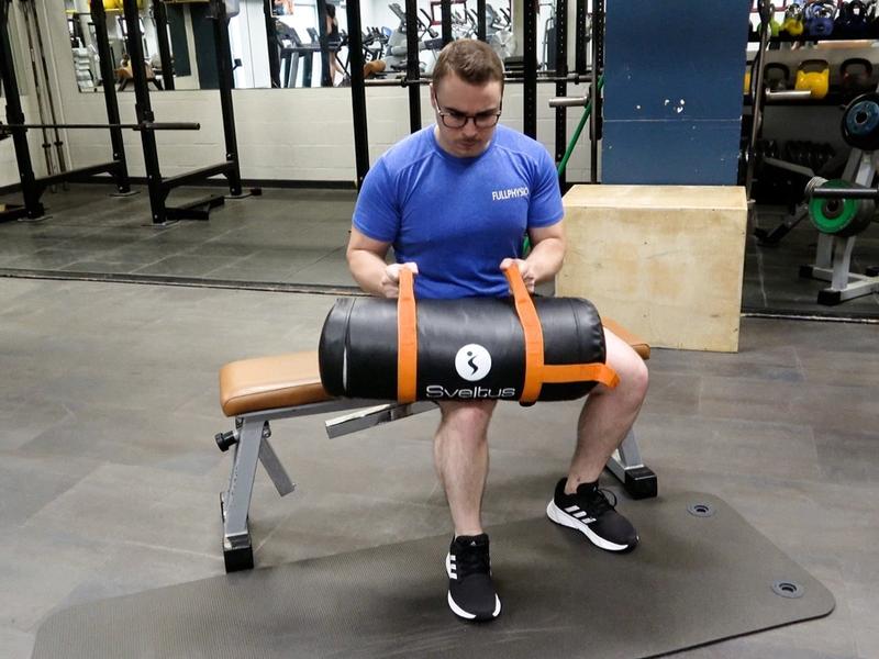 Seated Calf Strengthening With Weight, view 1